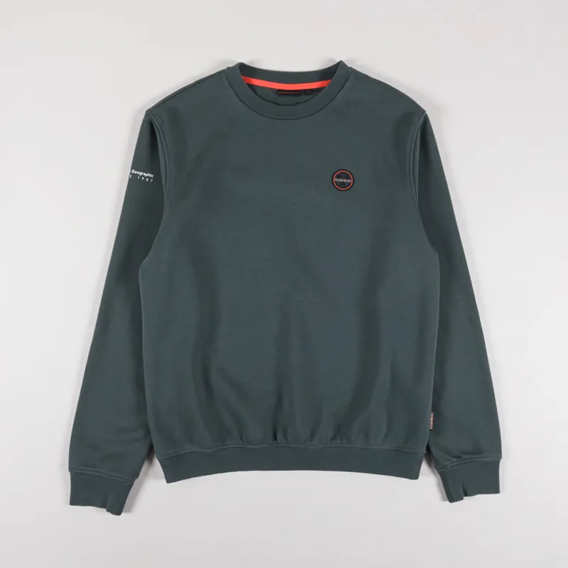 【Napapijri】ロゴ スウェット トレーナー グリーン / 送料無料 Napapijri Mens Badge Logo Crewneck Sweatshirt Green Urban