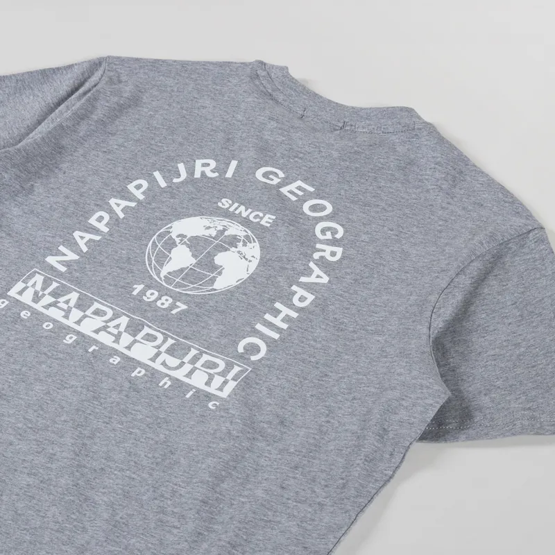 Napapijri Dati T Shirt Medium Grey Melange-2