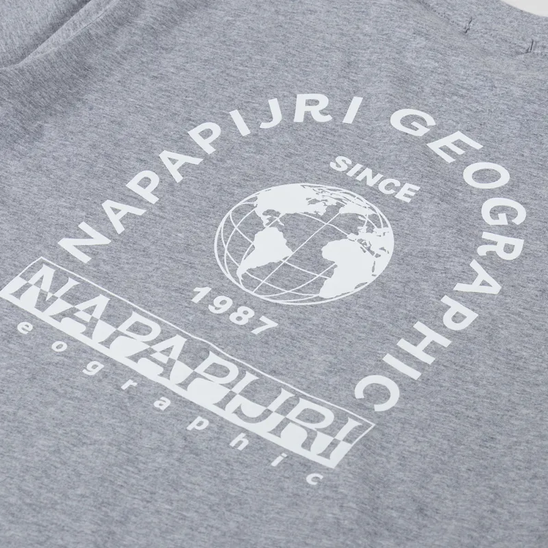 Napapijri Dati T Shirt Medium Grey Melange-4