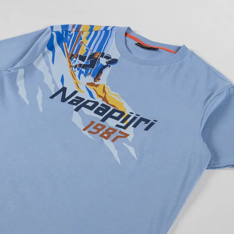 Napapijri Fiemme T Shirt Faded Denim-3