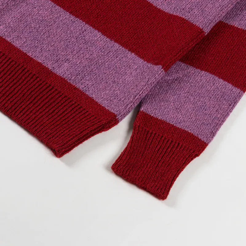 No Problemo Striped Mohair Oversized Cardigan Burgundy-6