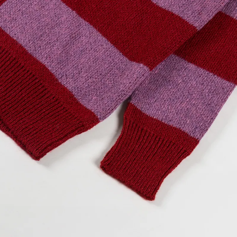 No Problemo Striped Mohair Oversized Cardigan Burgundy-7