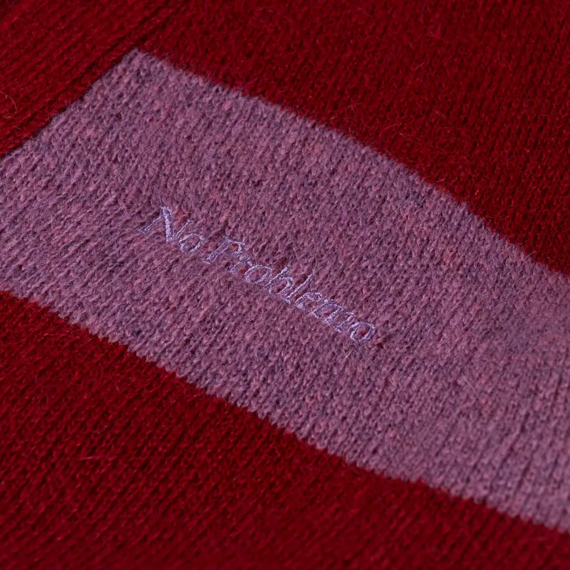 No Problemo Striped Mohair Oversized Cardigan Burgundy-5