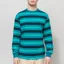 No Problemo Jacquard Stripe Long Sleeve T Shirt Aqua