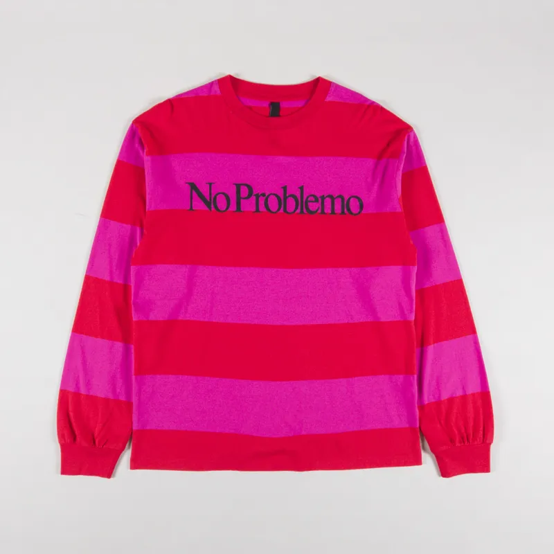 No Problemo Striped Long Sleeve T Shirt Red