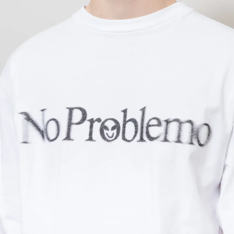 No Problemo Smile Away Long Sleeve T Shirt White-3