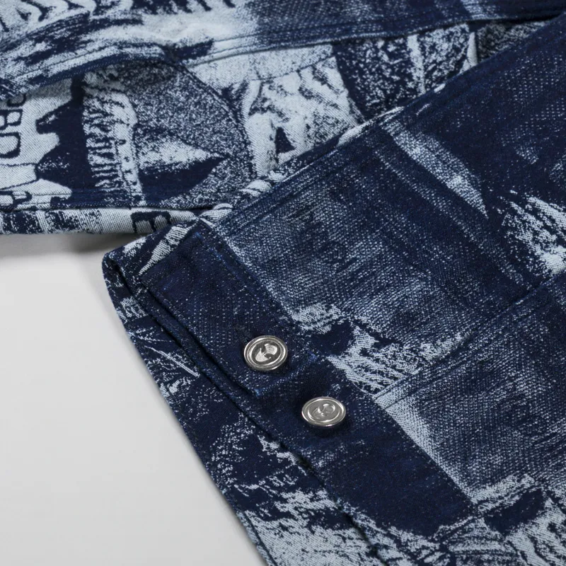 No Problemo Apocalypse Jacquard Trucker Jacket Blue-7