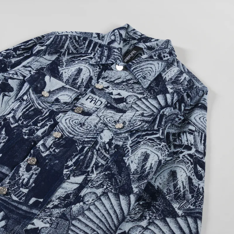 No Problemo Apocalypse Jacquard Trucker Jacket Blue-2