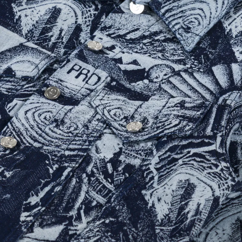 No Problemo Apocalypse Jacquard Trucker Jacket Blue-5