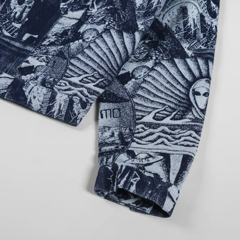 No Problemo Apocalypse Jacquard Trucker Jacket Blue-8