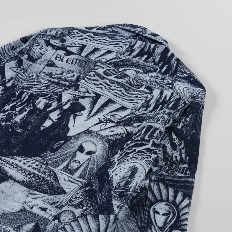 No Problemo Apocalypse Jacquard Trucker Jacket Blue-3