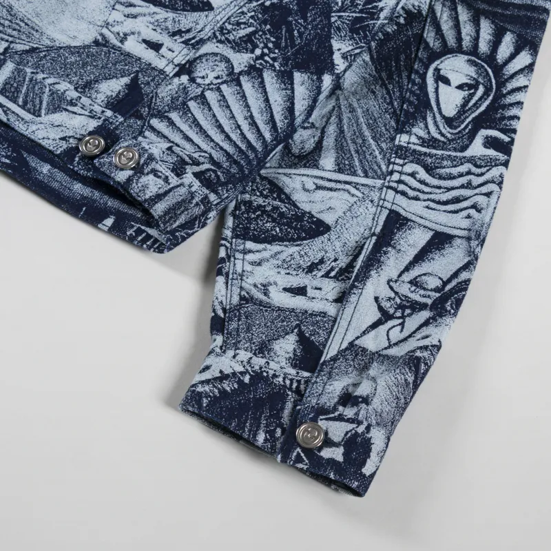 No Problemo Apocalypse Jacquard Trucker Jacket Blue-9