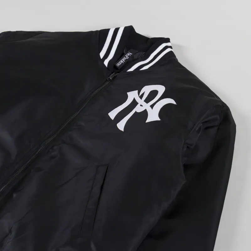 No Problemo NYP Nylon Varsity Jacket Black-3