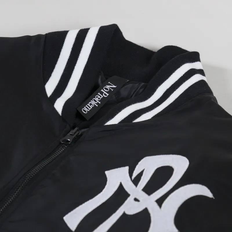 No Problemo NYP Nylon Varsity Jacket Black-6
