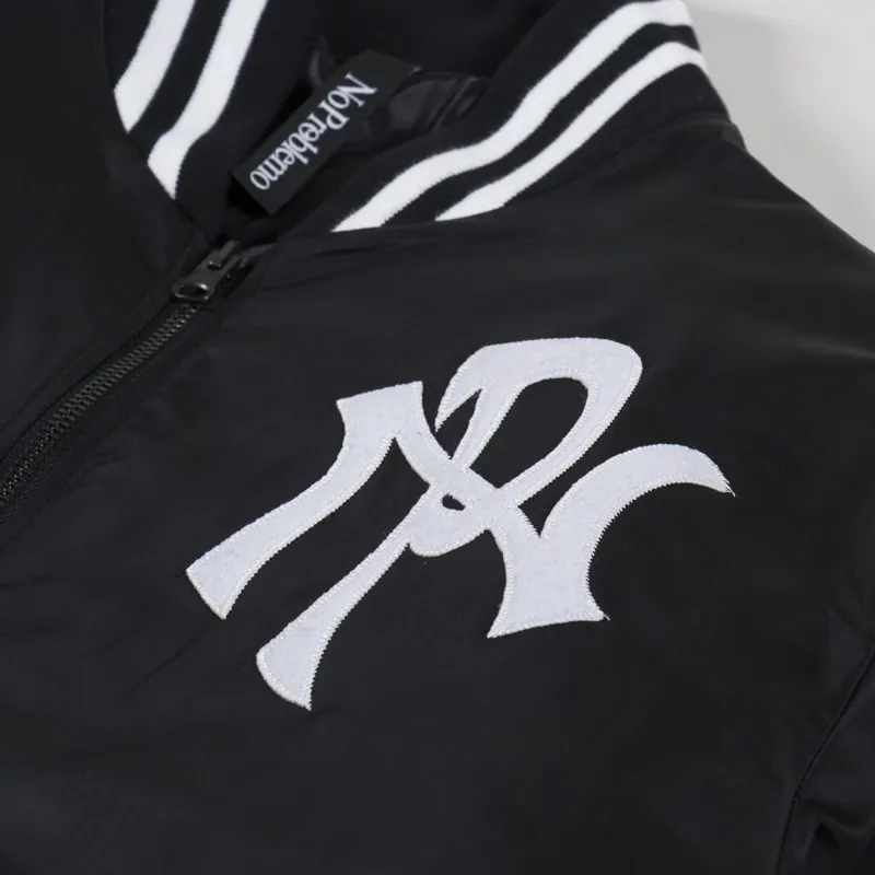 No Problemo NYP Nylon Varsity Jacket Black-7