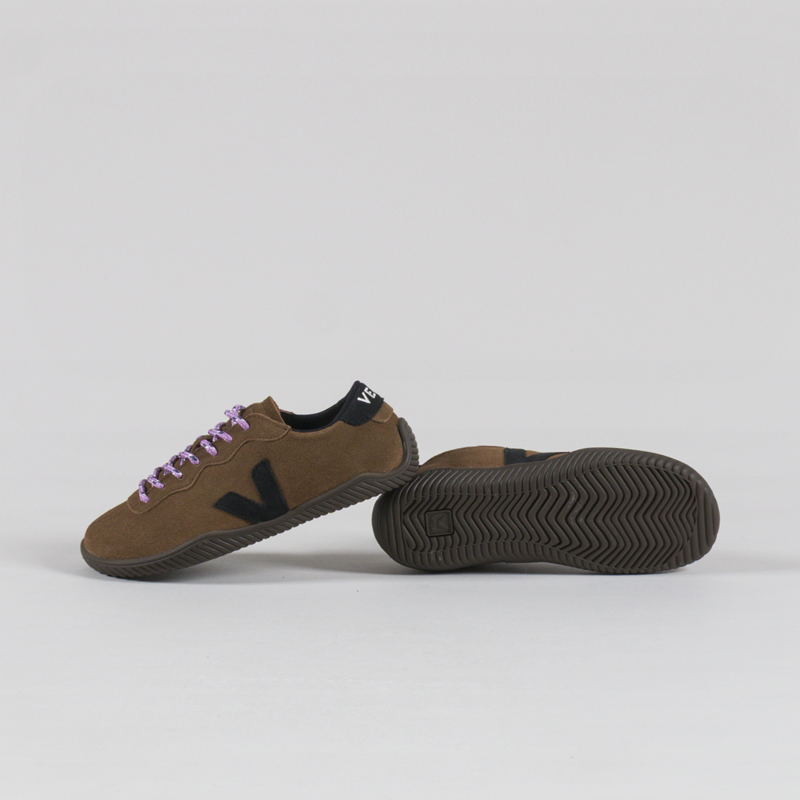 Veja Womens Jitsu Suede Shoes Brown Black Eagle-3