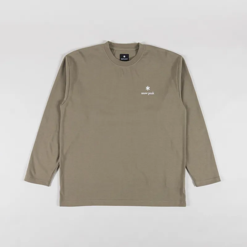 Snow Peak NSD Logo Long Sleeve T Shirt Dark Beige