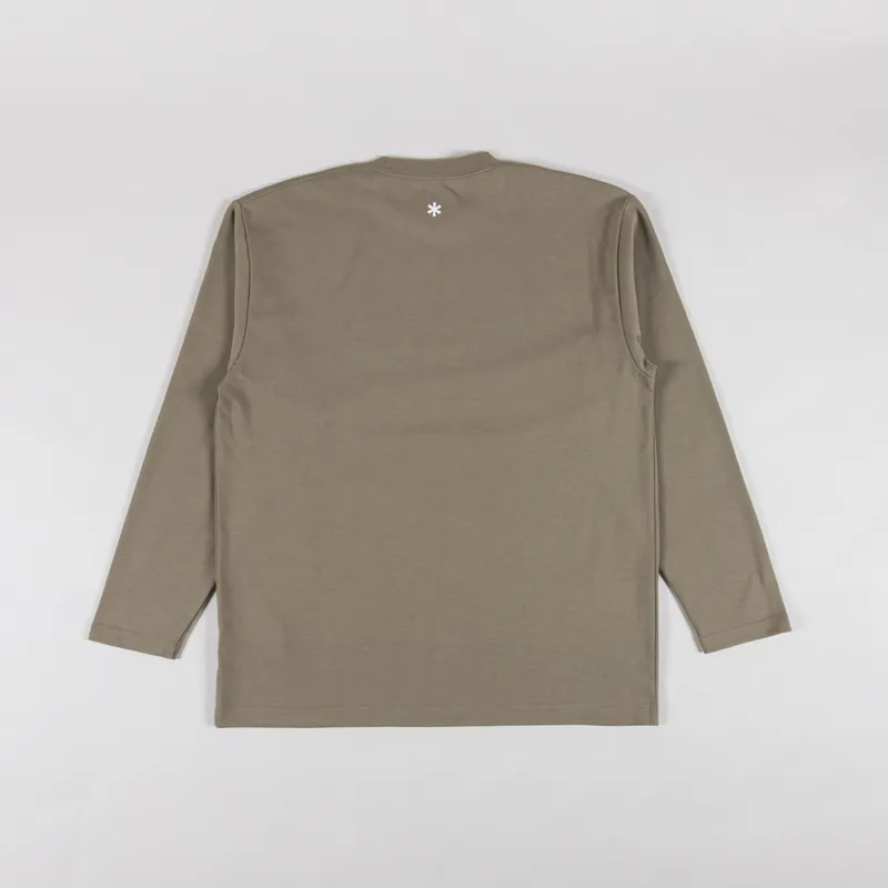 Snow Peak NSD Logo Long Sleeve T Shirt Dark Beige-1