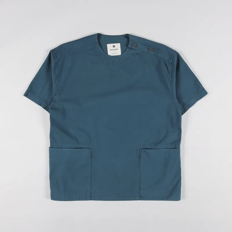 Snow Peak Womens Natural-Dyed Recycled Cotton Pullover Blue