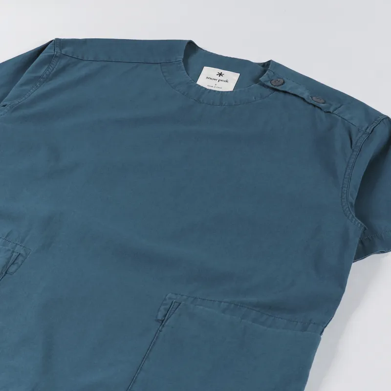 Snow Peak Womens Natural-Dyed Recycled Cotton Pullover Blue-3