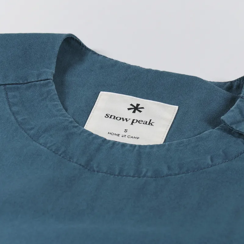 Snow Peak Womens Natural-Dyed Recycled Cotton Pullover Blue-4