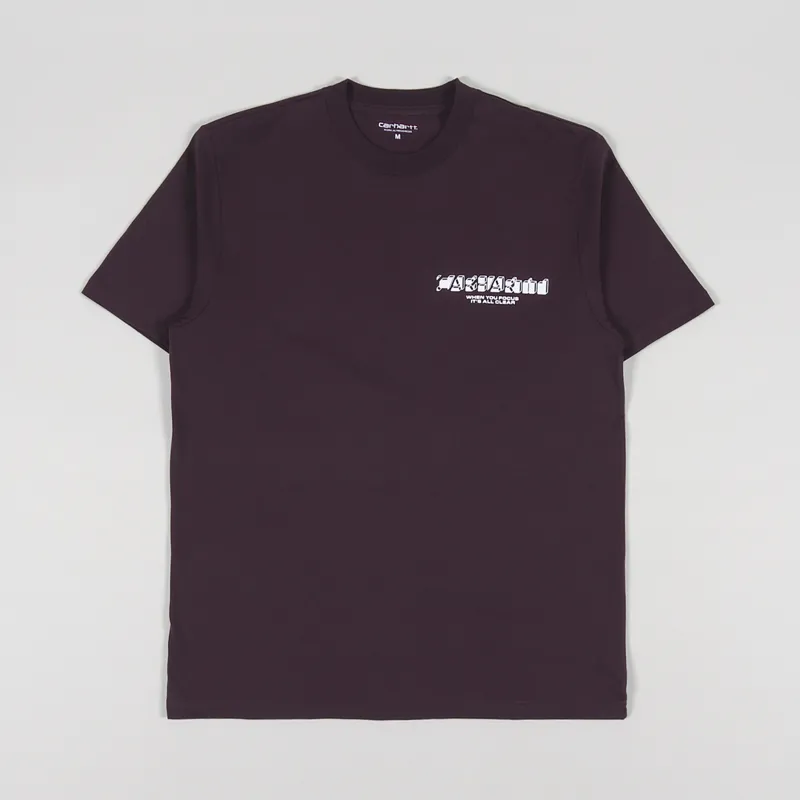 Carhartt WIP Natural Surveillance T Shirt Dark Plum-1