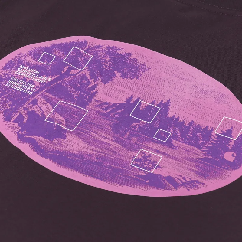 Carhartt WIP Natural Surveillance T Shirt Dark Plum-4