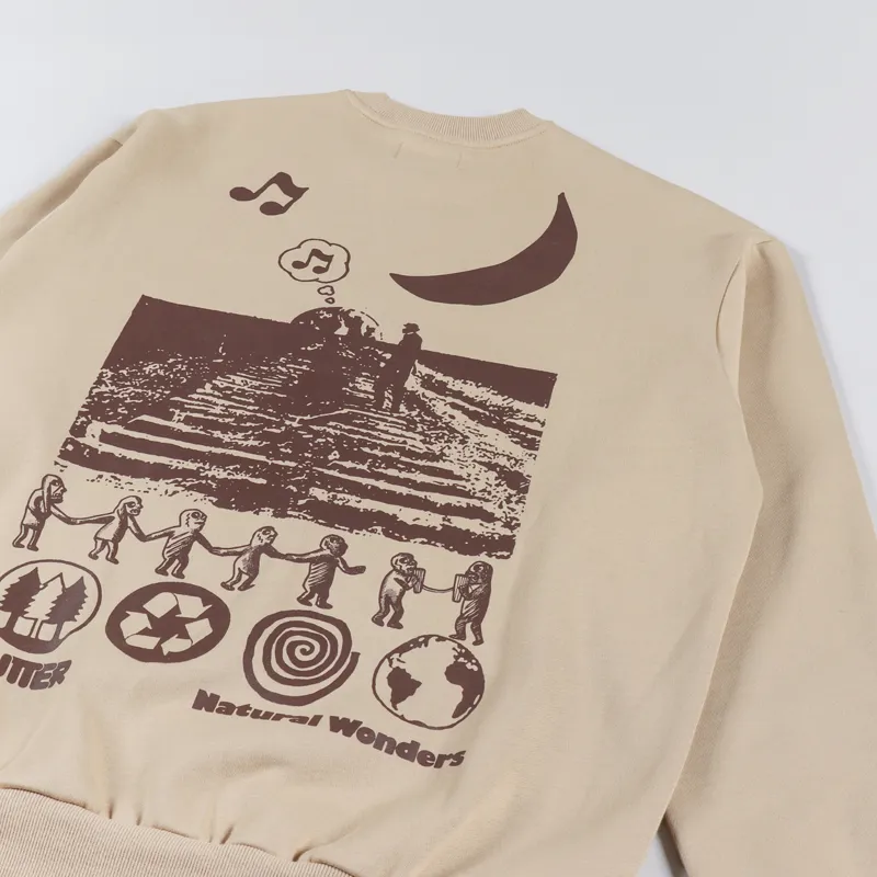 Butter Goods Natural Wonders Crew Sweatshirt Tan-2
