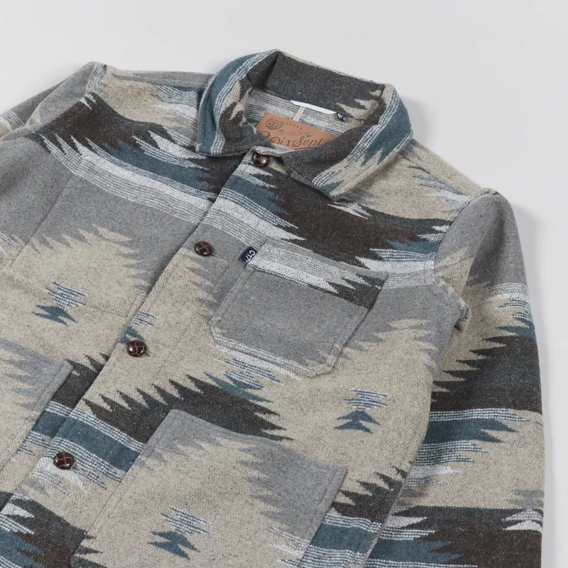 C17 Jeans Navajo Blanket Chore Jacket Natural-3