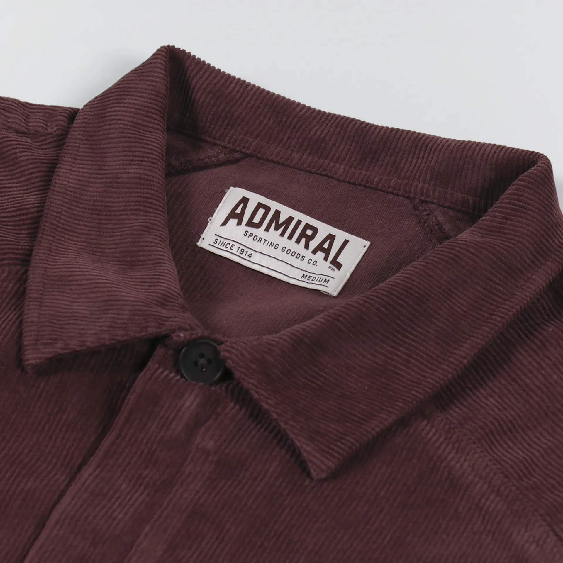 Admiral Sporting Goods Mens Newark Cord Overshirt Torrent Brown