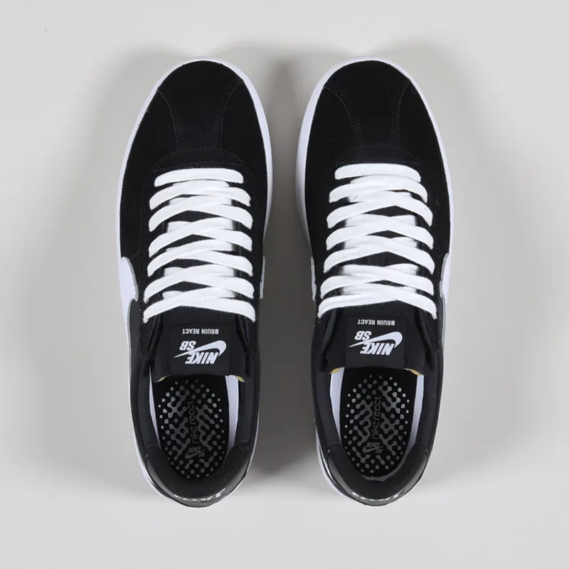 Nike SB Bruin React Shoes Black White-3