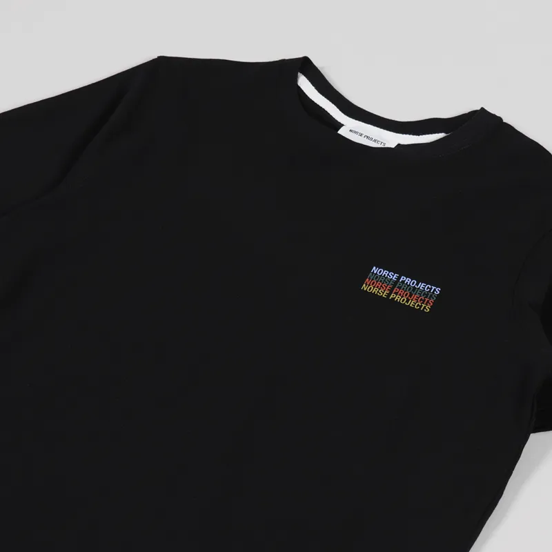 Norse Projects Niels Logo Stack T Shirt Black-2