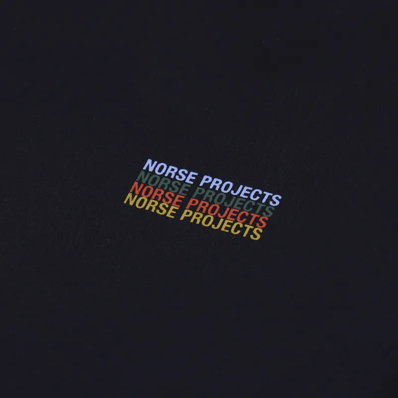 Norse Projects Niels Logo Stack T Shirt Dark Navy-1