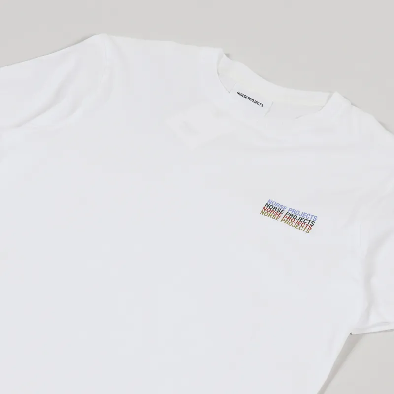 Norse Projects Niels Logo Stack T Shirt White-1