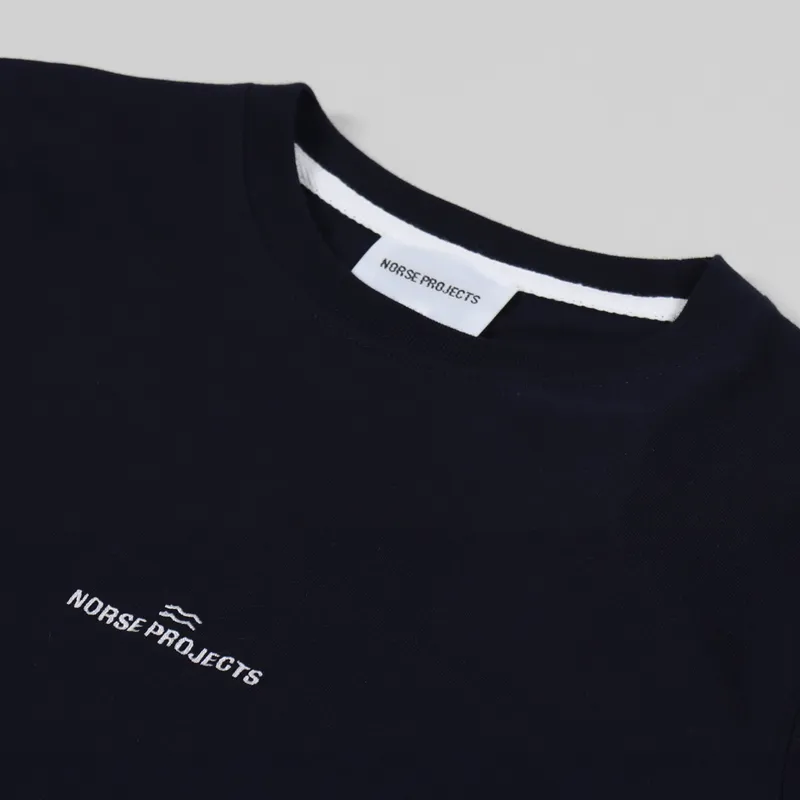 Norse Projects Niels NP Wave Logo T Shirt Dark Navy-2