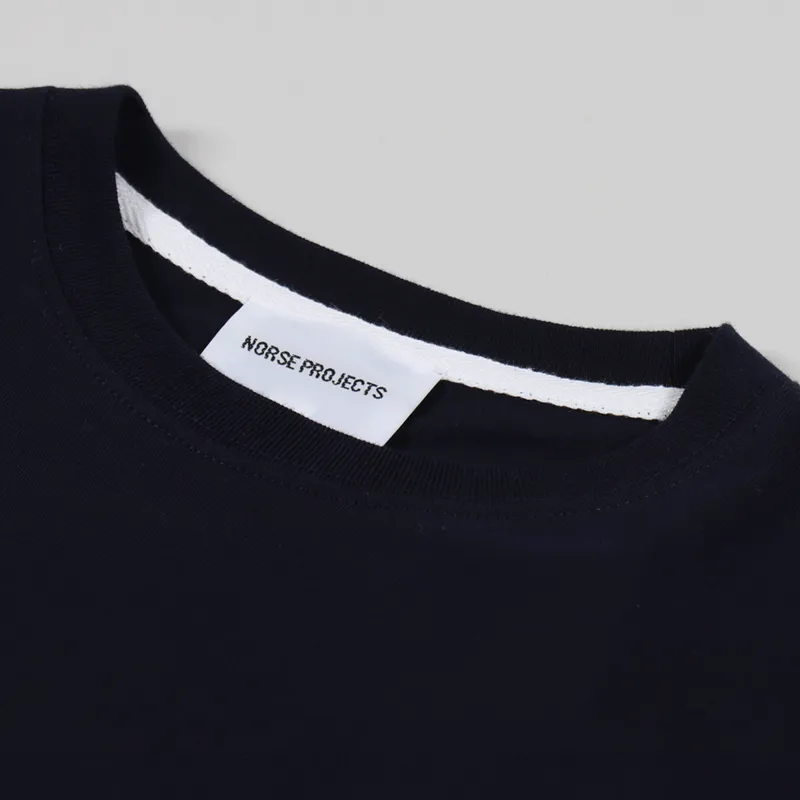 Norse Projects Niels NP Wave Logo T Shirt Dark Navy-4