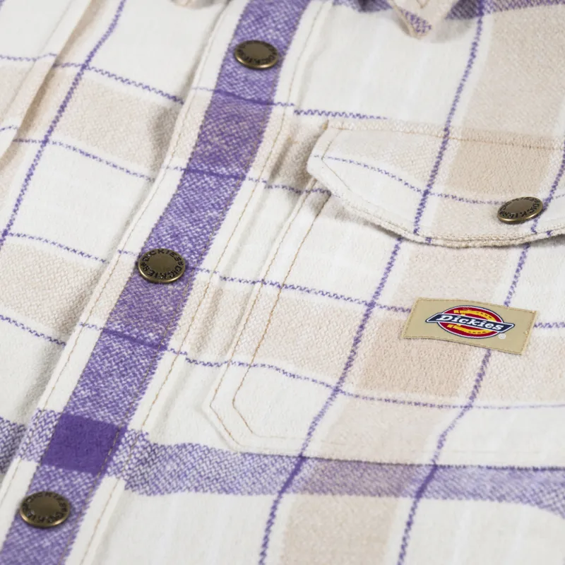 Dickies Nimmons Long Sleeve Shirt Check Light Blue-3