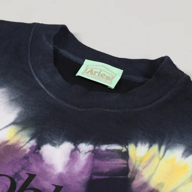 Aries Mens No Problemo Tie Dye Headlights Sweatshirt Multi Blue