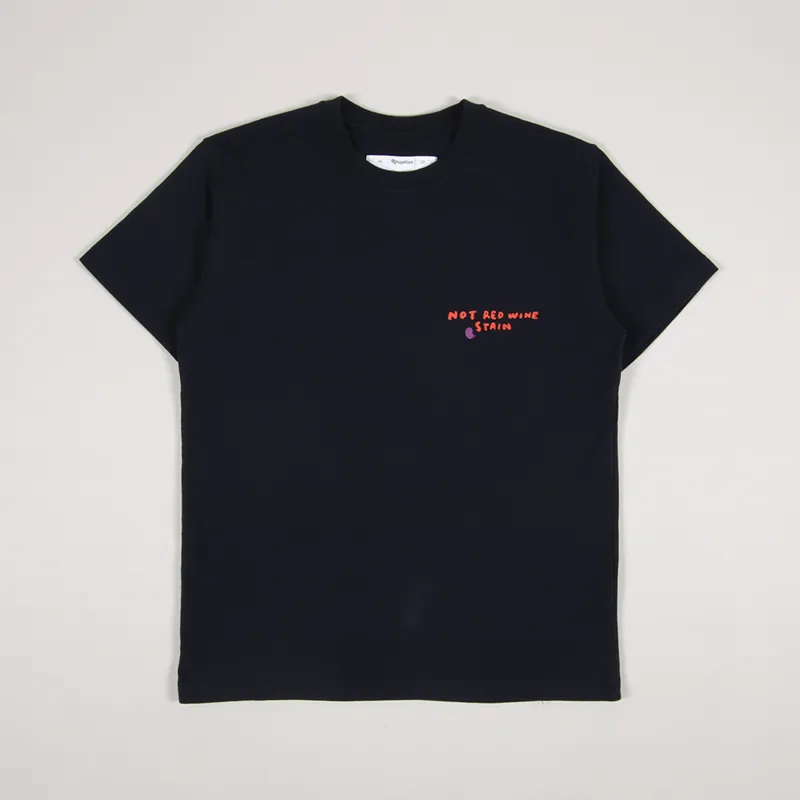Reception Red Wine T Shirt Dark Navy-1