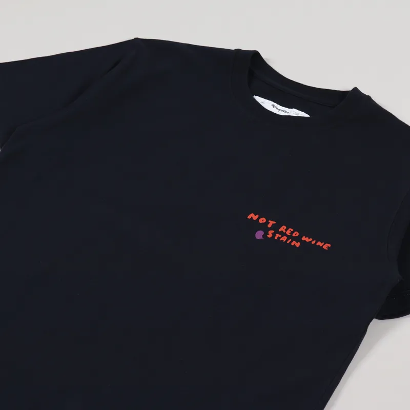 Reception Red Wine T Shirt Dark Navy-3