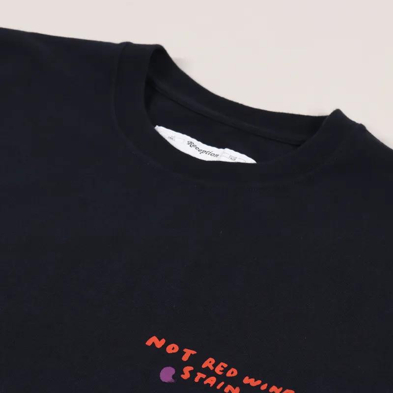 Reception Red Wine T Shirt Dark Navy-6
