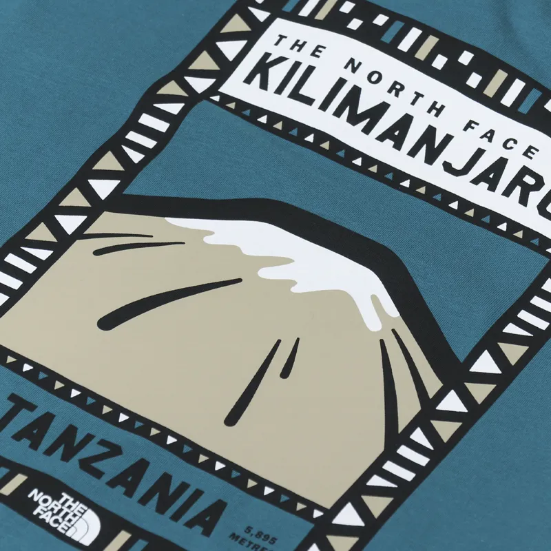 The North Face North Faces T Shirt Kilimanjaro Blue Coral Gravel-5
