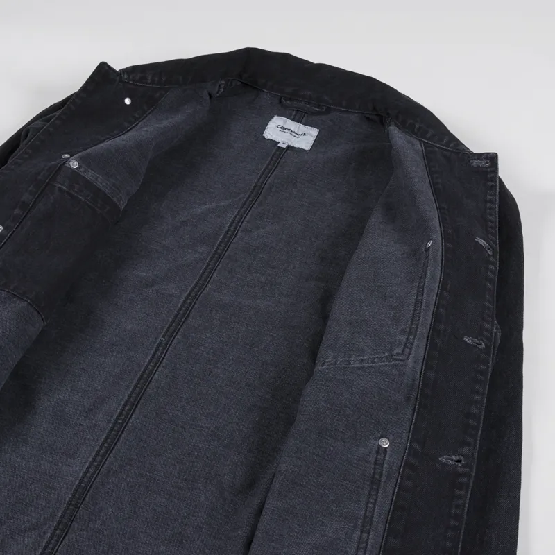 Carhartt WIP Mens Nash Smith Denim Jacket Black Stone Washed