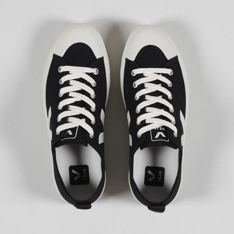 Veja Womens Nova Canvas Shoes Black Pierre-2