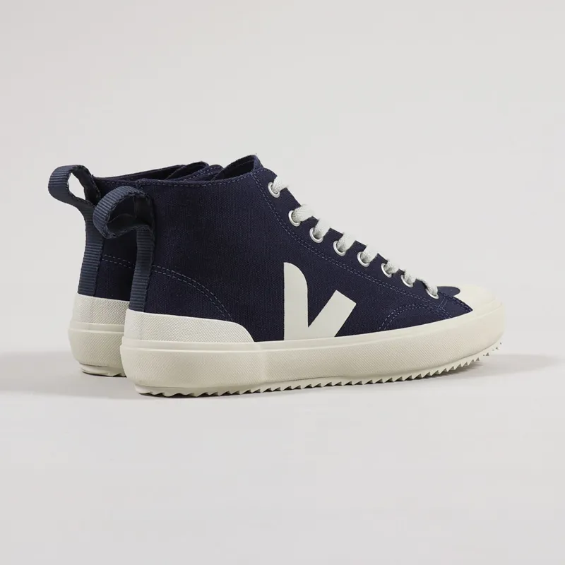 Veja Womens Nova High Top Canvas Shoes Marine Pierre-1