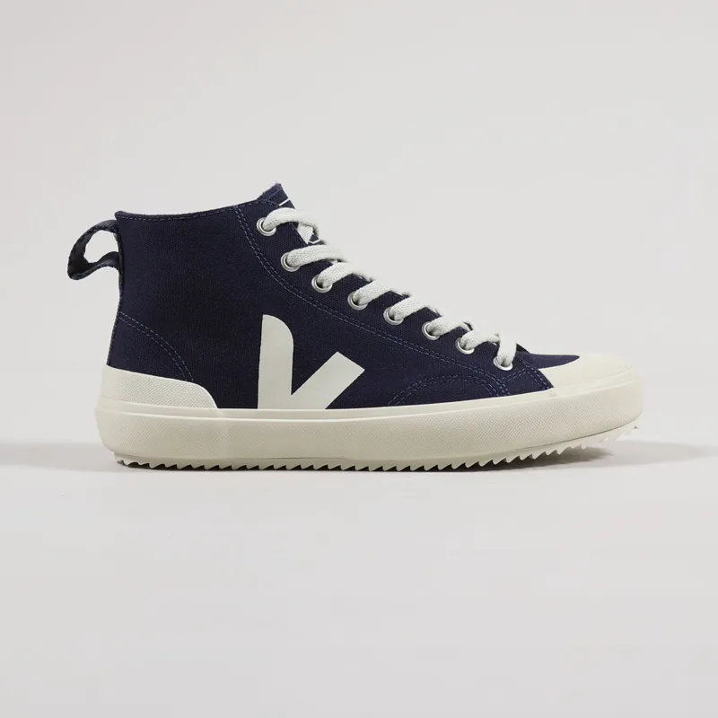 Veja Womens Nova High Top Canvas Shoes Marine Pierre-2