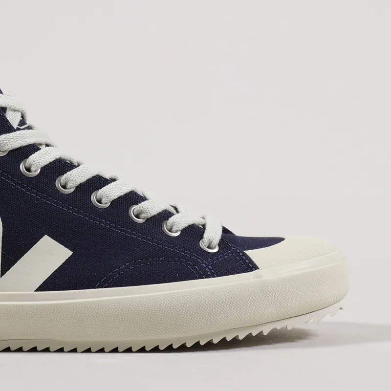 Veja Womens Nova High Top Canvas Shoes Marine Pierre-4