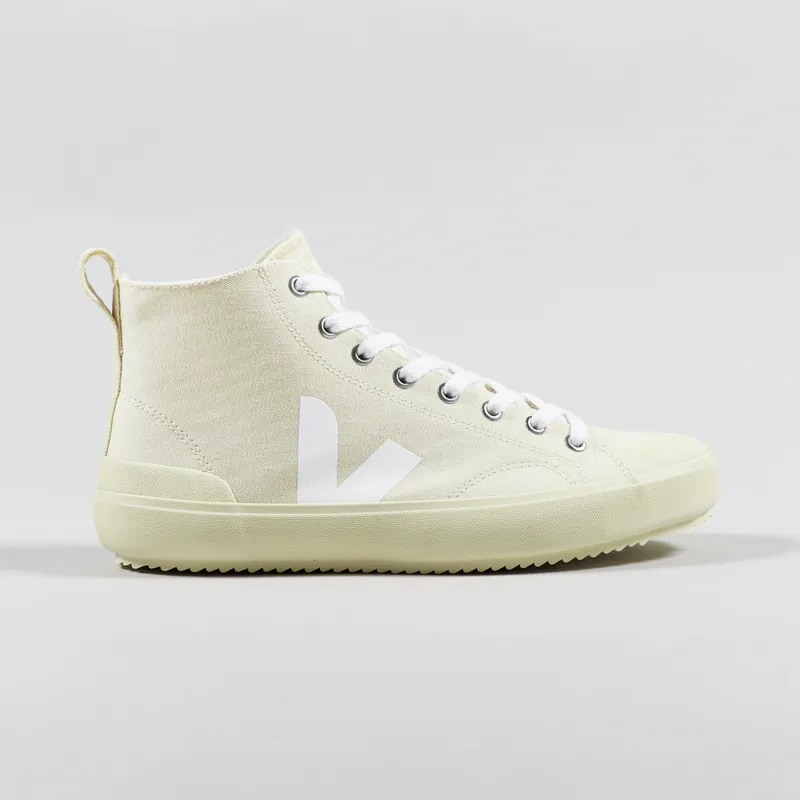 Veja Womens Nova High Top Canvas Shoes Butter White Butter Sole-4
