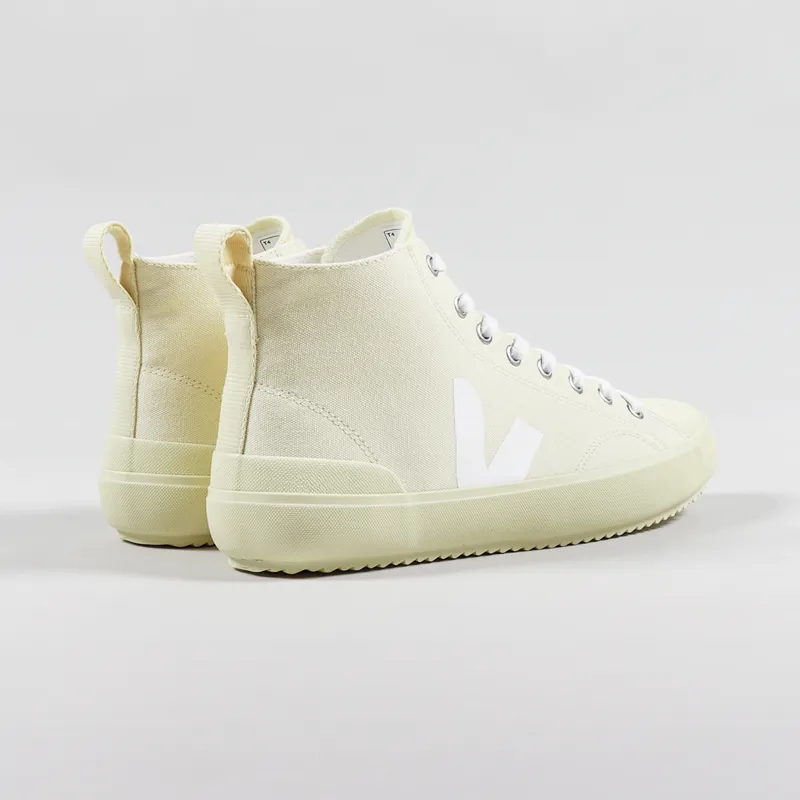 Veja Womens Nova High Top Canvas Shoes Butter White Butter Sole-3