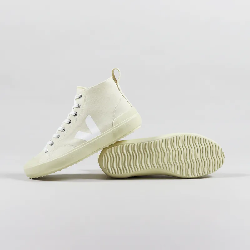 Veja Womens Nova High Top Canvas Shoes Butter White Butter Sole-1